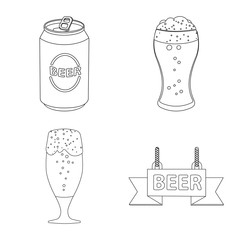 Vector illustration of pub and bar logo. Collection of pub and interior vector icon for stock.