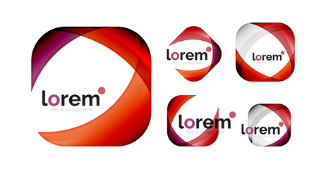 Set of geometric convergence vector icons