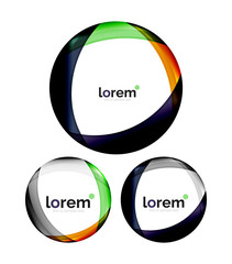 Set of geometric convergence vector icons