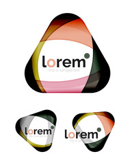 Set of geometric shape convergence logo design templates