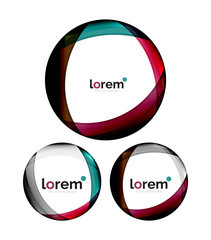 Set of geometric convergence vector icons