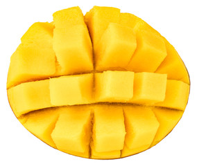 mango isolated on white background, top view