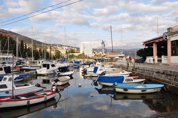 Fototapeta na wymiar boats in the harbor,Croatia