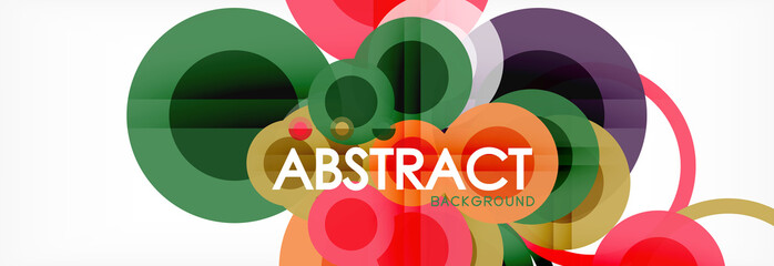 Abstract colorful geometric composition - multicolored circle background