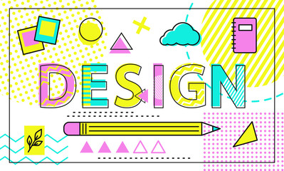 Design Colorful Poster with Geometric Figures