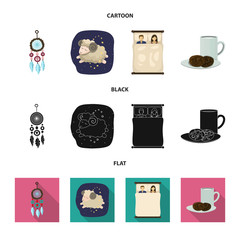 Vector illustration of dreams and night logo. Set of dreams and bedroom stock symbol for web.