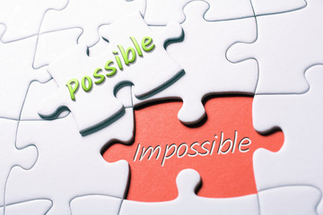 The Words Possible And Impossible In Missing Piece Jigsaw Puzzle
