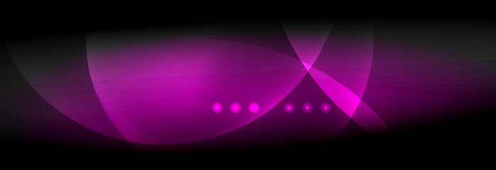 Vector blurred neon glowing circles with flowing and liquid light concept, energy magic fantastic abstract background