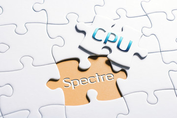 The Words CPU And Spectre In Missing Piece Jigsaw Puzzle