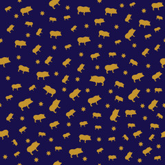 seamless New Year 2019 background with pigs