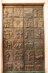 The door of the Church of Saint Mary detail Kotor Montenegro