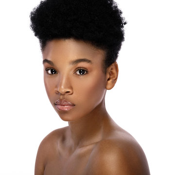 Portrait of young and cute african woman