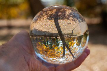 Closeup of a glass ball