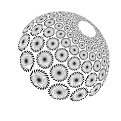 abstract floral dome floating in black on white