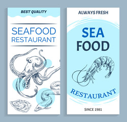 Vector Best Quality Seafood Restaurant Banner Set