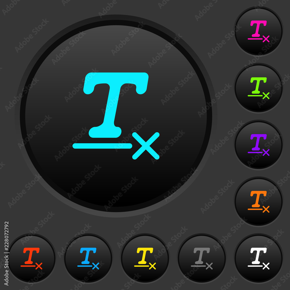Fototapete clear text format dark push buttons with color icons