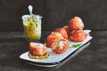 Arrancini z pesto