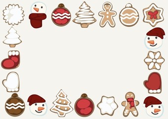 Christmas card with Christmas cookies 