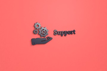 Support 3D illustration on red background