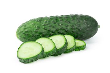 cucumber sliced isolated on white background