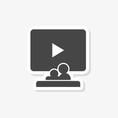 TV watching icon, TV sticker