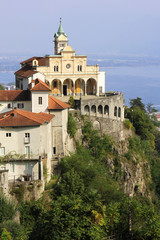 Fototapeta na wymiar Catholic Church of Madonna del Sasso above the city of Locarno, Switzerland