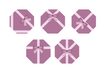 violet flat present boxs concept, isolated