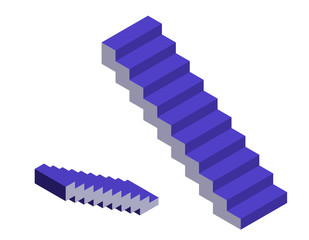 Fototapeta premium Stairway. Isolated on white background. 3d Vector illustration.