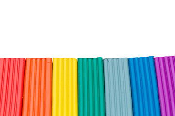 plasticine colorful sticks isolated over white background