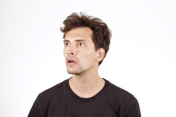 Fototapeta premium Kwestionujący wygląd miły młody chłopak