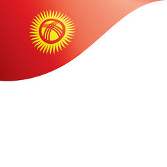kirghizia flag, vector illustration on a white background