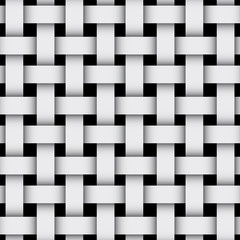 3d geometric background with weaving pattern. Gray design on black