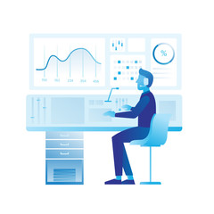 Technical support gradient flat style illustration