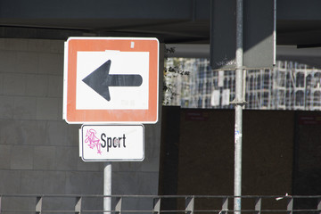 Sport - Symbolfoto mit Schild