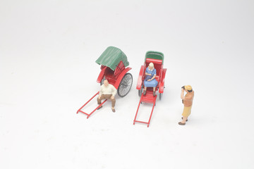 a Mini of vintage oriental rickshaw cab