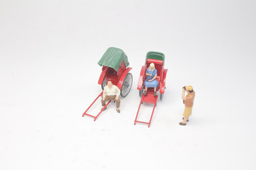 a Mini of vintage oriental rickshaw cab