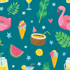 Trendy tropical summer pattern background