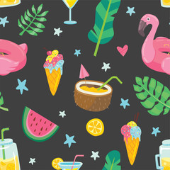 Trendy tropical summer pattern background
