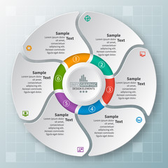 Abstract 3D Paper Infographics. Business template .Vector illustration
