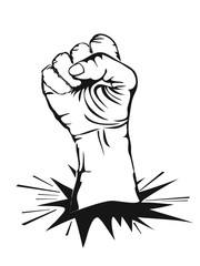 fist punching wall background