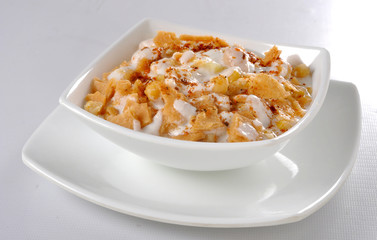 Dahi Bhallay, A yogurt base deleciuos street snack available with plain spicy, mix chat, papri, meethe & chana chaat 