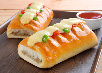 Mini Croissant & Pizza stuffed with creamy cheese batter & spices