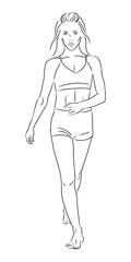 A vector sketch of a fitness girl.