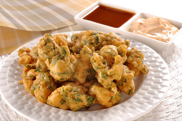 Pakora, a full nutrition spicy food with stuffed onion, chilli &  gram flour