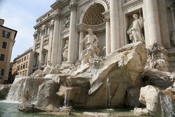 Fototapeta na wymiar The Trevi Fountain ( Fontana di Trevi ) in Rome, Italy