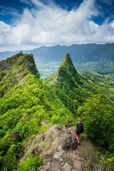 Fototapeten Olomana trail, hawaii oahu best trail © Oliver