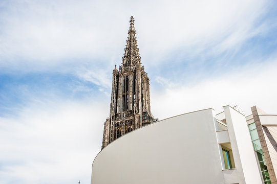 Cropped image of the Ulmer minster located in Ulm, Germany