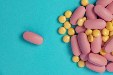 drugs, pills on different backgrounds