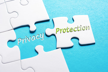 The Words Privacy And Protection In Missing Piece Jigsaw Puzzle