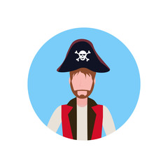 Man wearing pirate costume face avatar happy